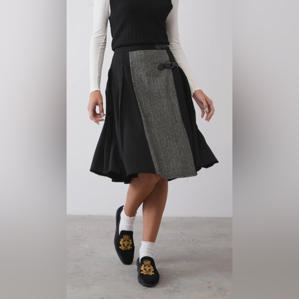 Elegant Black and Gray Women's Skirt